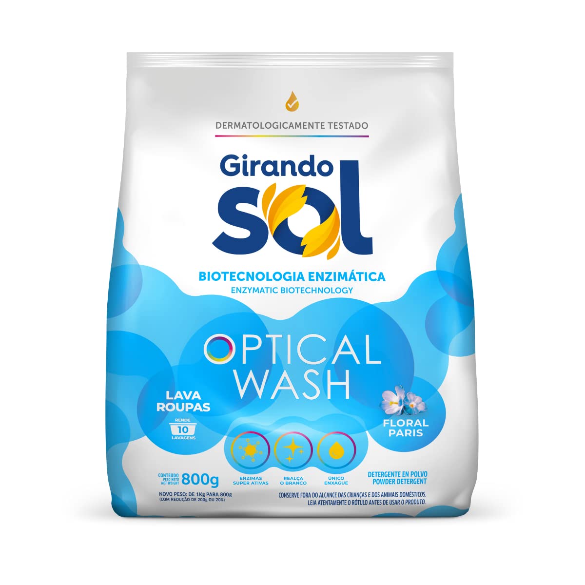 LAVA ROUPAS FLORAL PARIS GIRANDO SOL 800G